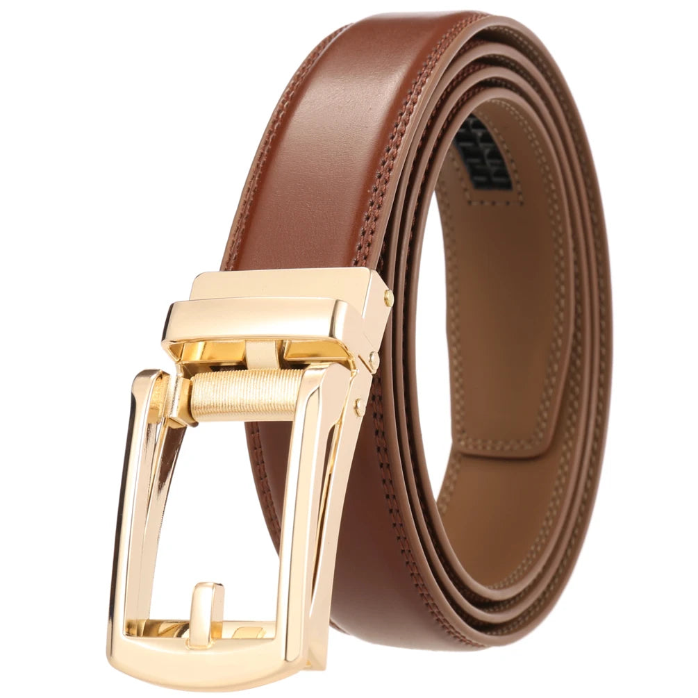 JMT-920650 Men's Leather Automatic Buckle Belt - Style LY33-32314-1