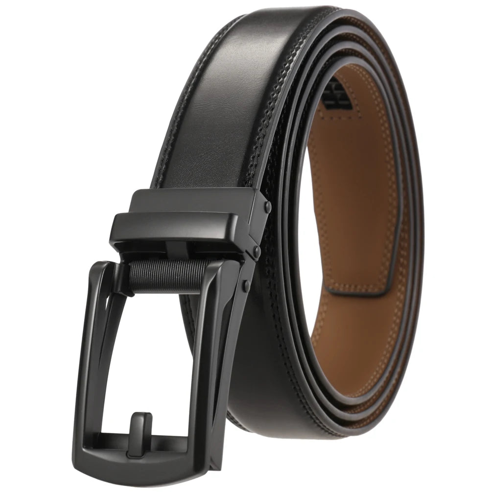 JMT-920650 Men's Leather Automatic Buckle Belt - Style LY33-32314-1