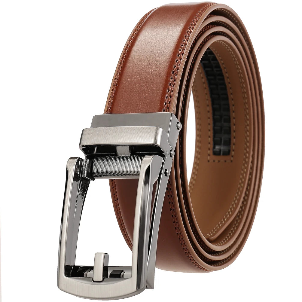 JMT-920650 Men's Leather Automatic Buckle Belt - Style LY33-32314-1