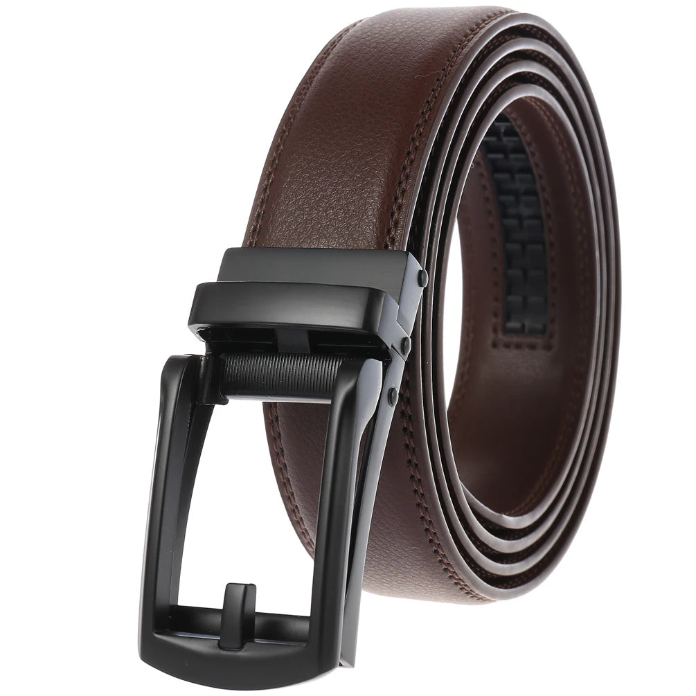 JMT-920650 Men's Leather Automatic Buckle Belt - Style LY33-32314-1