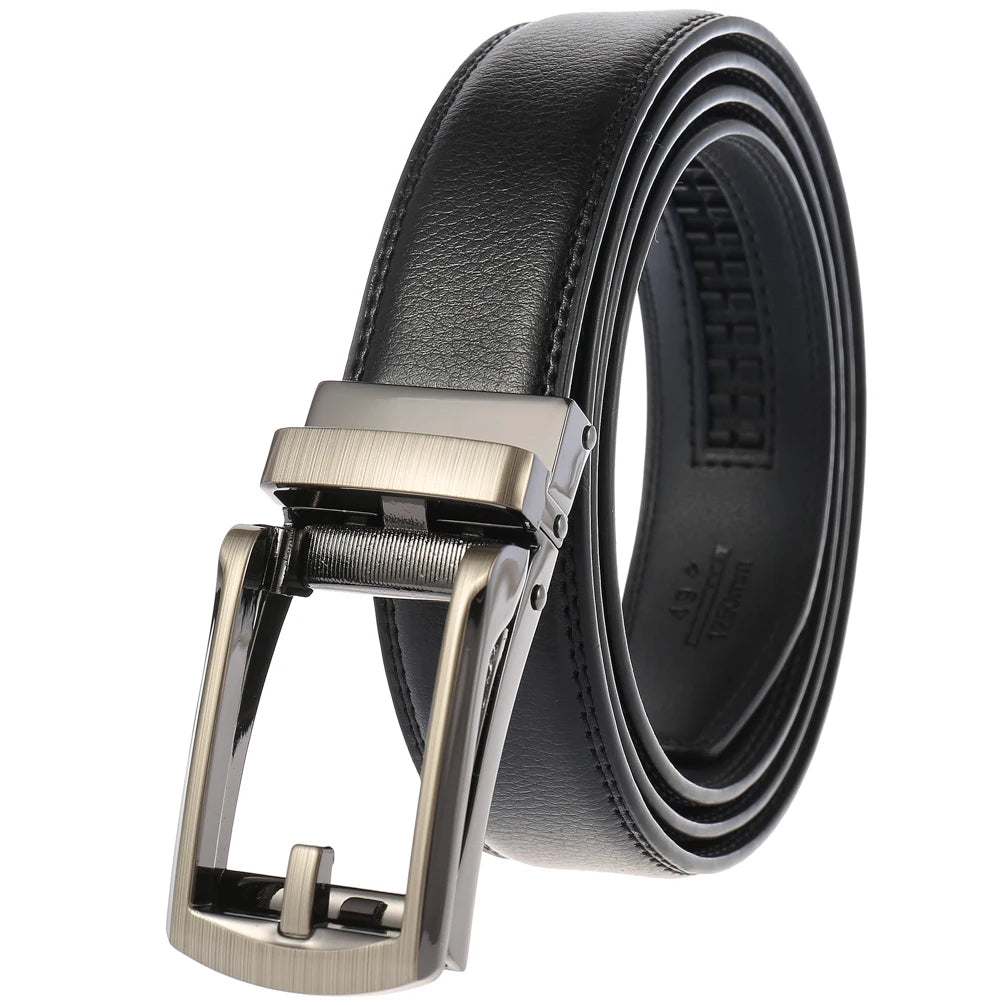 JMT-920650 Men's Leather Automatic Buckle Belt - Style LY33-32314-1
