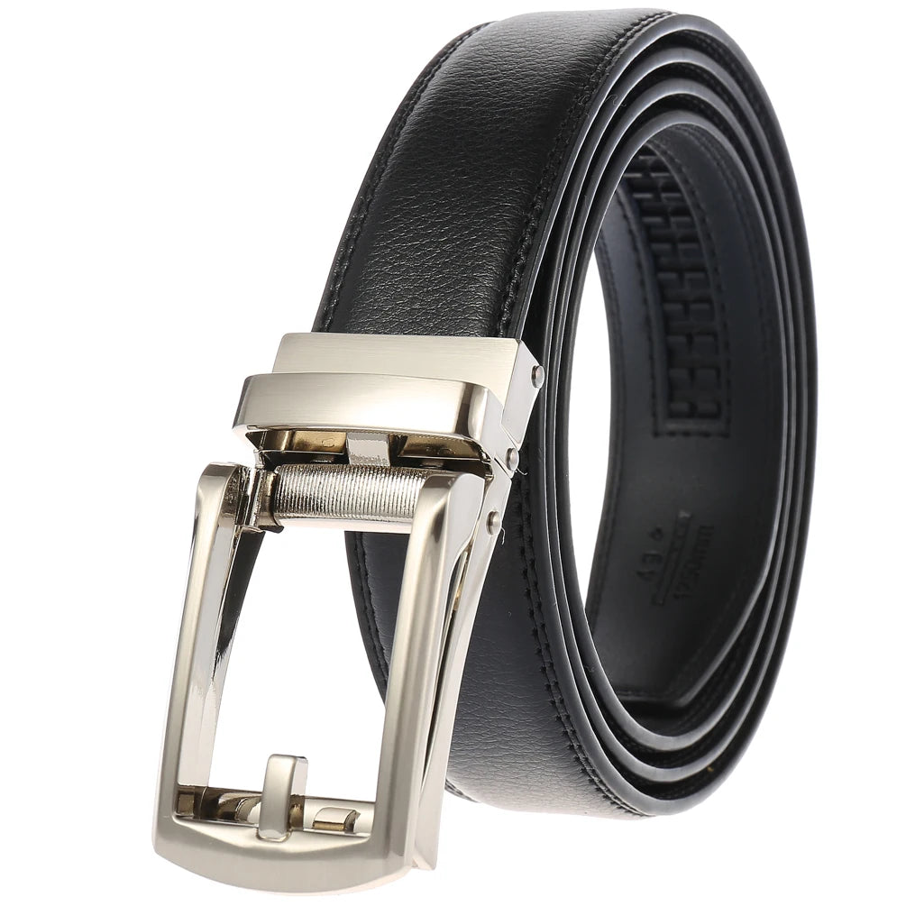JMT-920650 Men's Leather Automatic Buckle Belt - Style LY33-32314-1