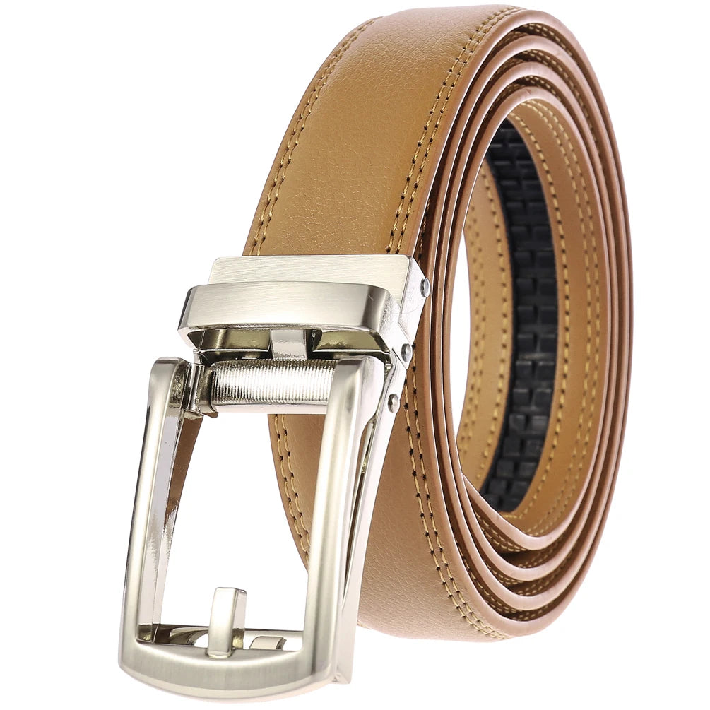 JMT-920650 Men's Leather Automatic Buckle Belt - Style LY33-32314-1