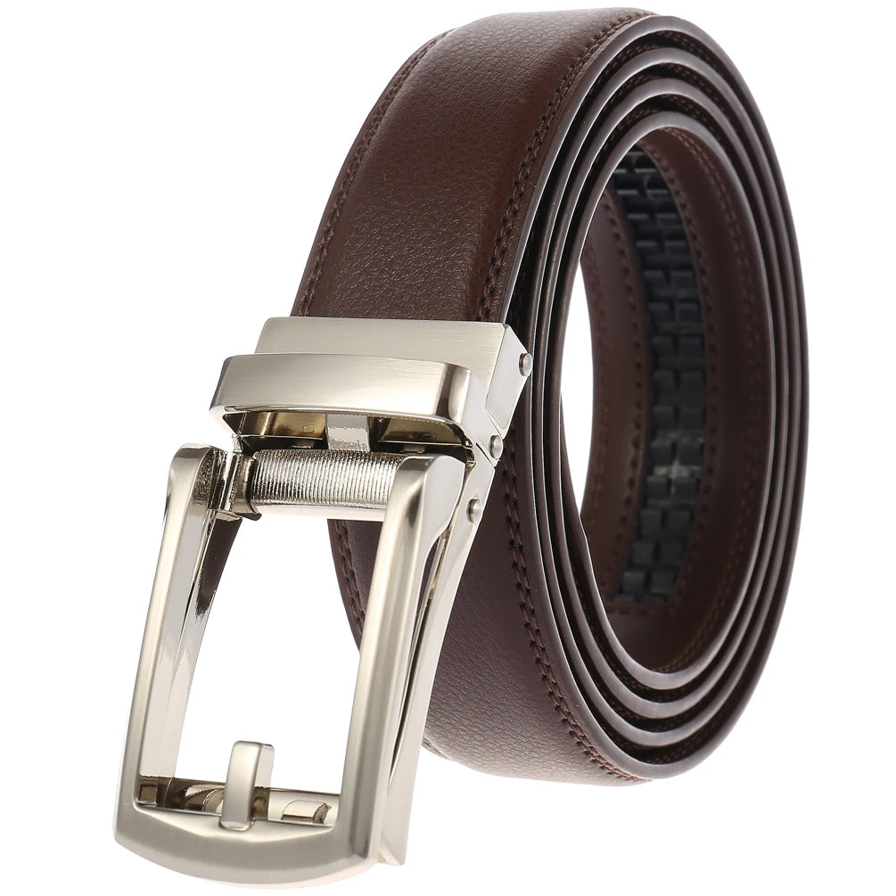 JMT-920650 Men's Leather Automatic Buckle Belt - Style LY33-32314-1