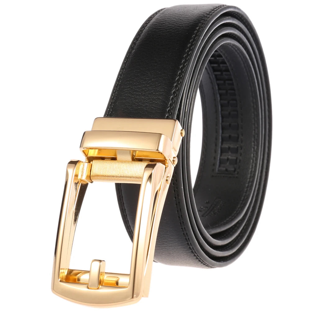 JMT-920650 Men's Leather Automatic Buckle Belt - Style LY33-32314-1