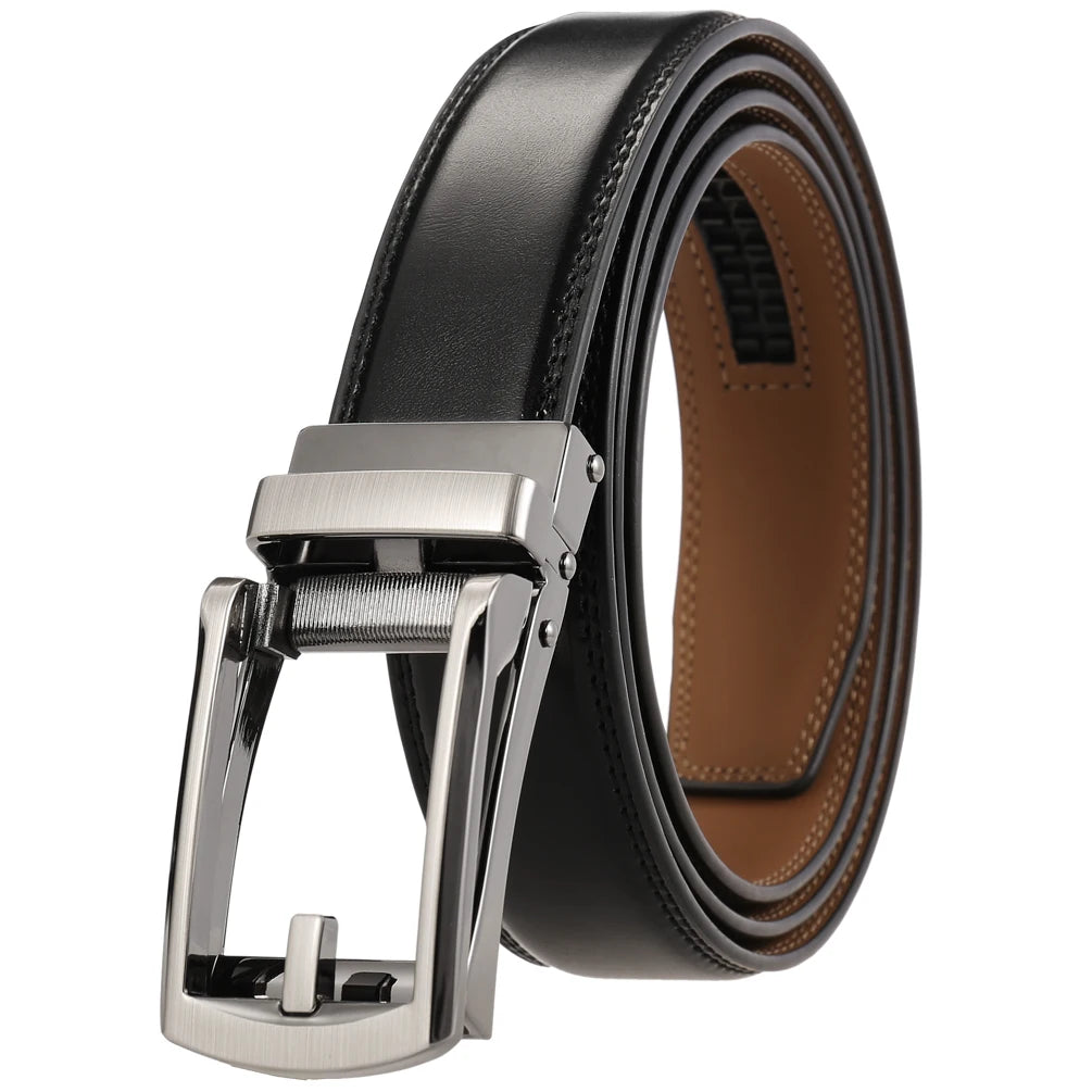 JMT-920650 Men's Leather Automatic Buckle Belt - Style LY33-32314-1