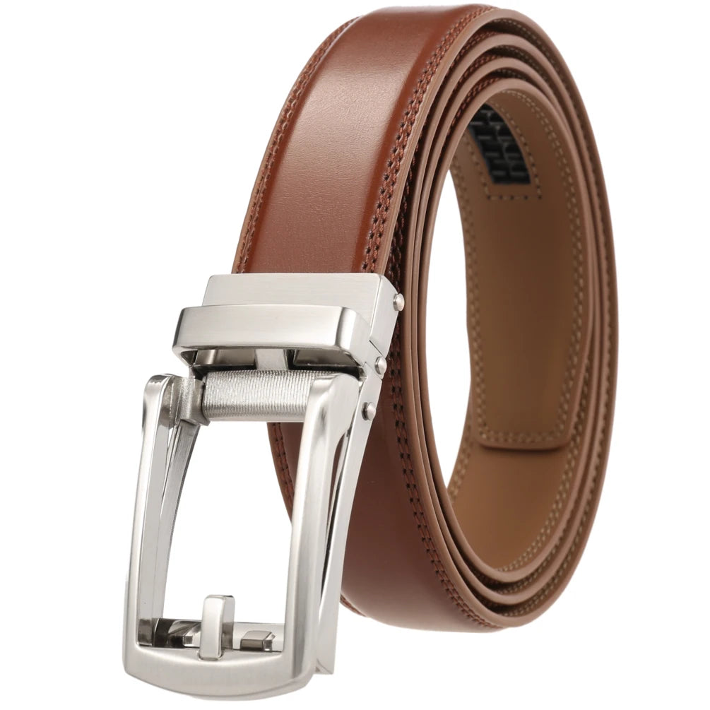 JMT-920650 Men's Leather Automatic Buckle Belt - Style LY33-32314-1