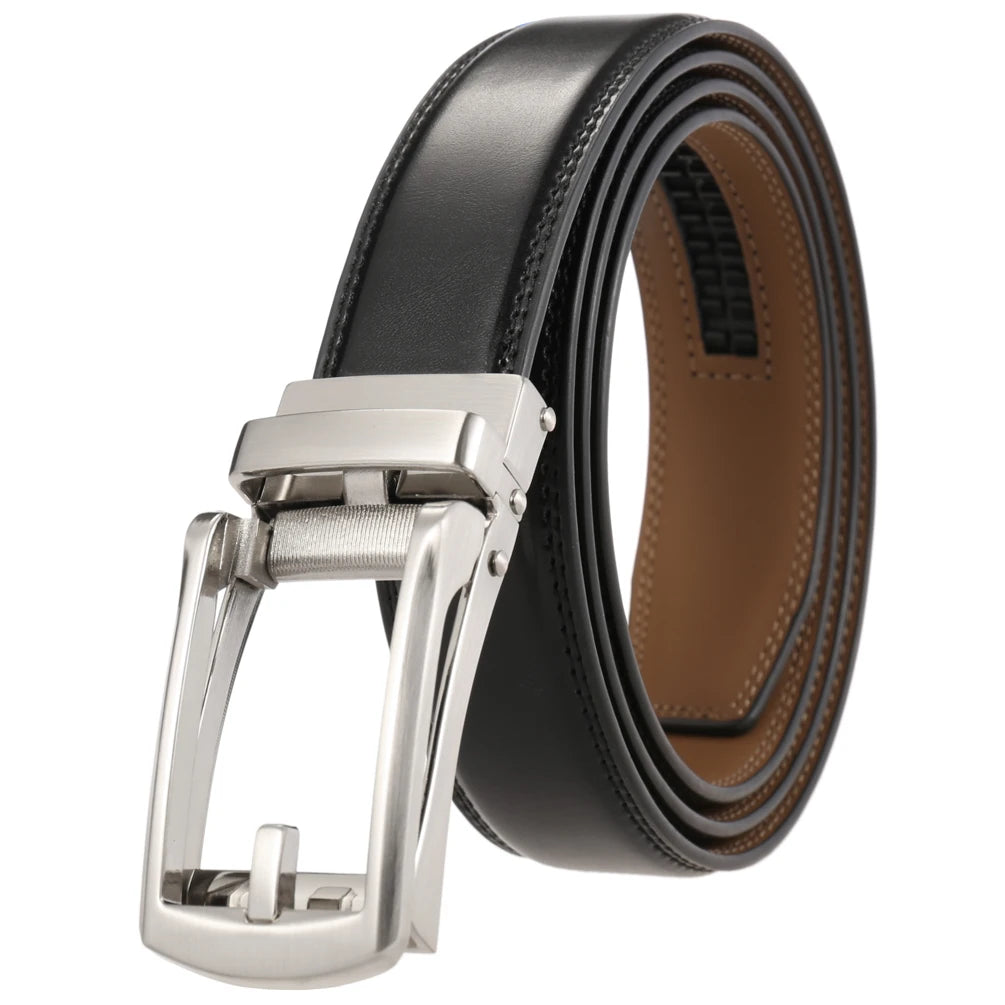 JMT-920650 Men's Leather Automatic Buckle Belt - Style LY33-32314-1