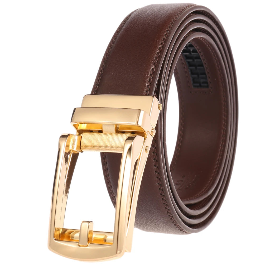 JMT-920650 Men's Leather Automatic Buckle Belt - Style LY33-32314-1