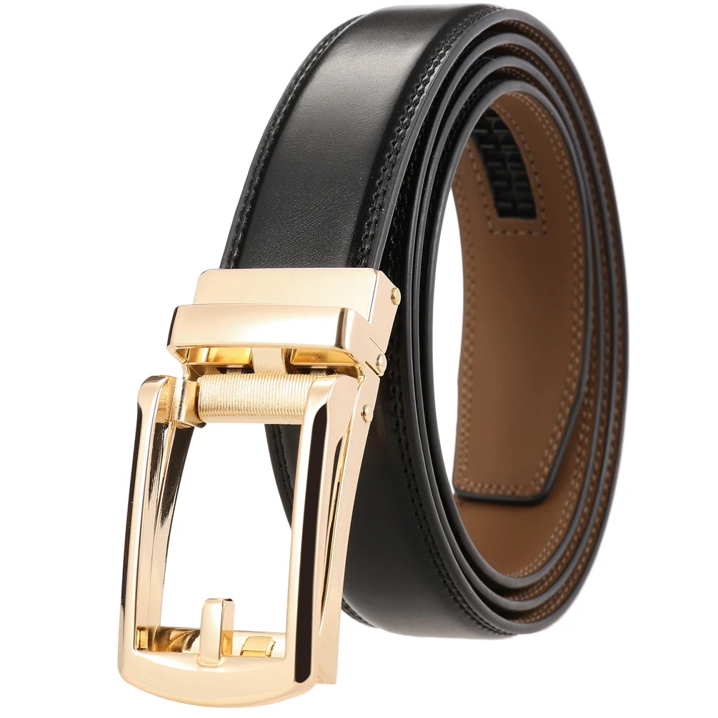 JMT-920650 Men's Leather Automatic Buckle Belt - Style LY33-32314-1