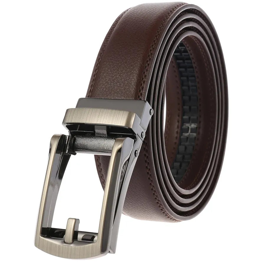 JMT-920650 Men's Leather Automatic Buckle Belt - Style LY33-32314-1