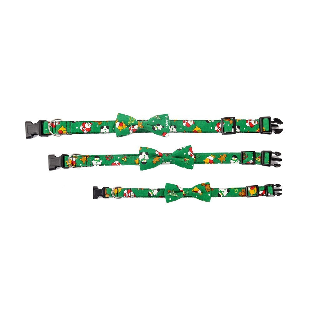 JMT-920714 Christmas Themed Dog Collar in Red and Green, Cotton Polyester, Multiple Sizes Available