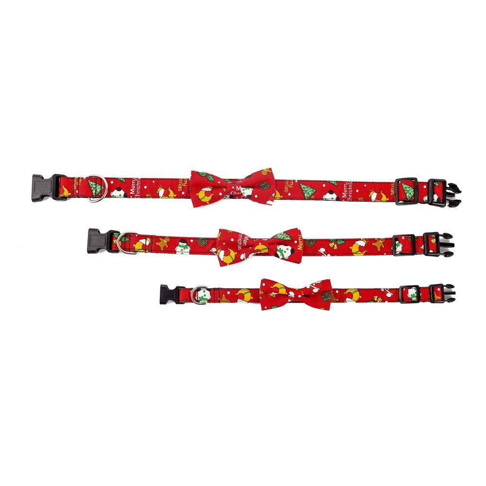 JMT-920714 Christmas Themed Dog Collar in Red and Green, Cotton Polyester, Multiple Sizes Available