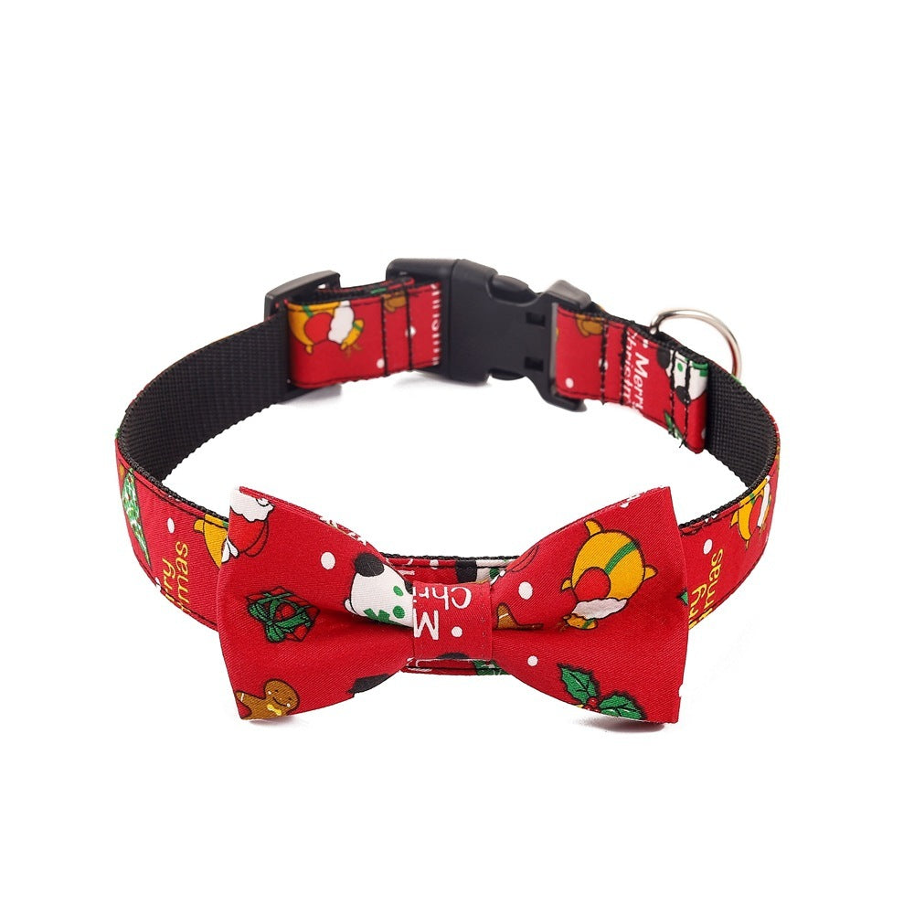 JMT-920714 Christmas Themed Dog Collar in Red and Green, Cotton Polyester, Multiple Sizes Available