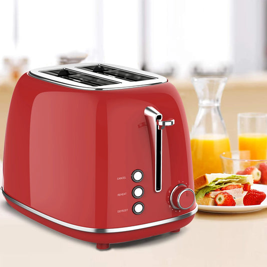 JMT-920714 Compact 2-Slice Grill Toaster with Wide Slots and Adjustable Settings