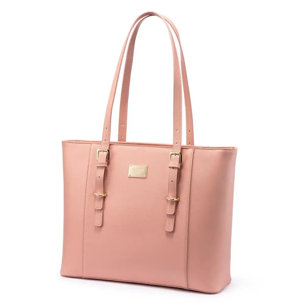 JMT-920714 Elegant 15.6 Inch PU Leather Laptop Tote Bag for Women - Spacious Shoulder Handbag for Office Use