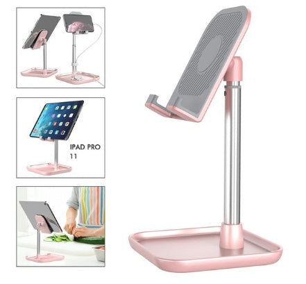JMT-921226 Aluminum Alloy Adjustable Phone and Tablet Stand with Anti-Scratch Silicone Protection