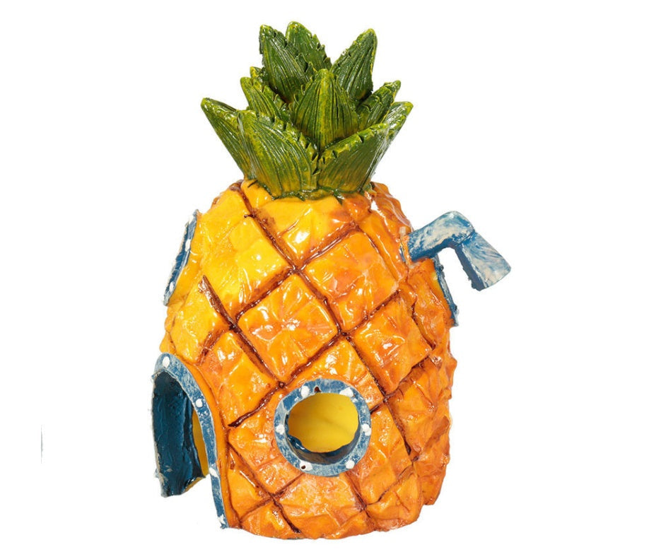JMT-921226 Pineapple Aquarium Decoration for Fish Tanks - Safe Resin Structure, 7.5 x 7.5 x 13 cm