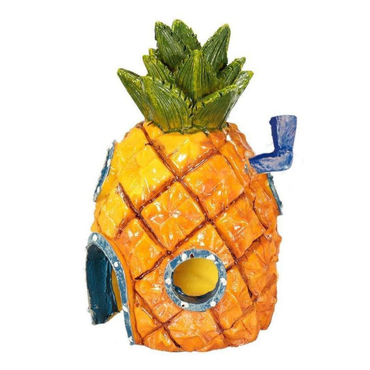 JMT-921226 Pineapple Aquarium Decoration for Fish Tanks - Safe Resin Structure, 7.5 x 7.5 x 13 cm