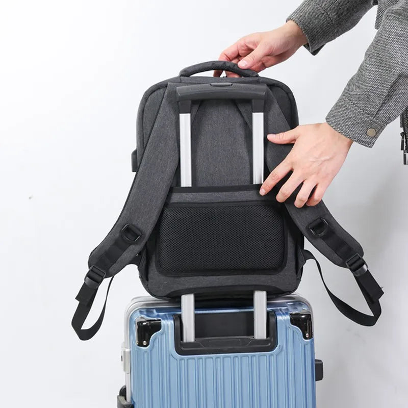 JMT-921226 Stylish Lightweight Laptop Backpack with USB Charging Port and Mezzanine Design for Outdoor and Business Use