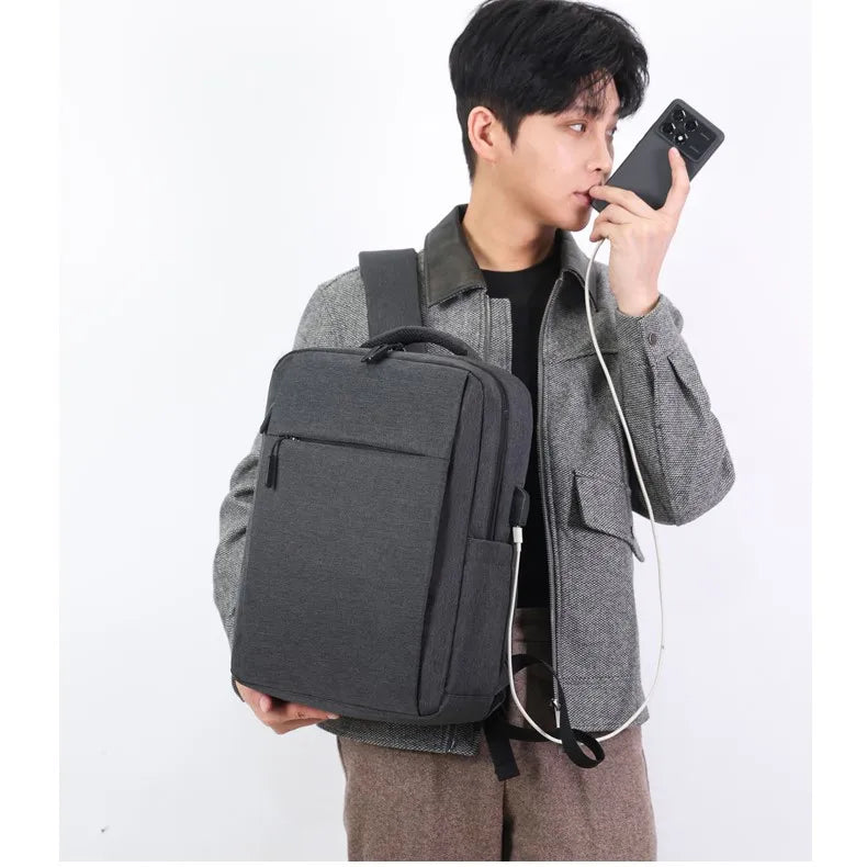 JMT-921226 Stylish Lightweight Laptop Backpack with USB Charging Port and Mezzanine Design for Outdoor and Business Use