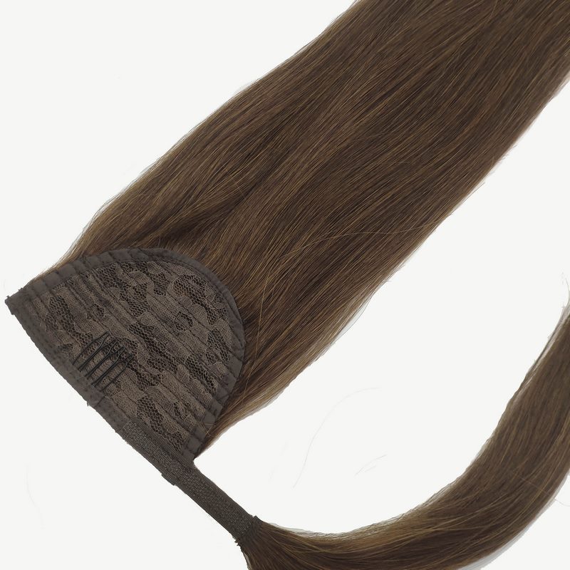 JMT-921738 Real Hair Velcro Ponytail Extension - Seamless Long Tress Wig Available in Various Lengths and Colors
