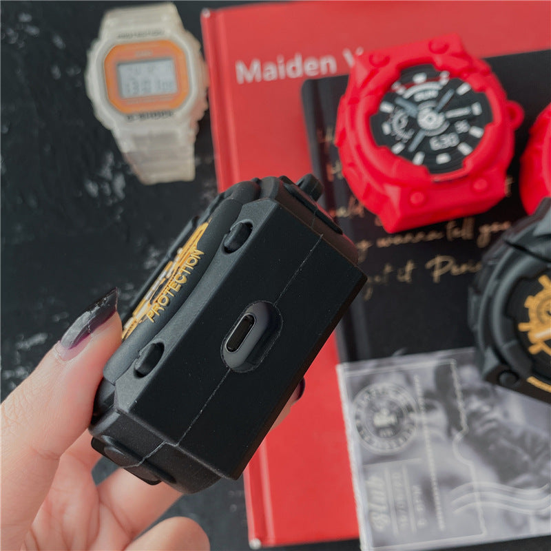 JMT-921866 Luminous Silicone Protective Case for AirPods 1/2 & Pro 3 with Carabiner