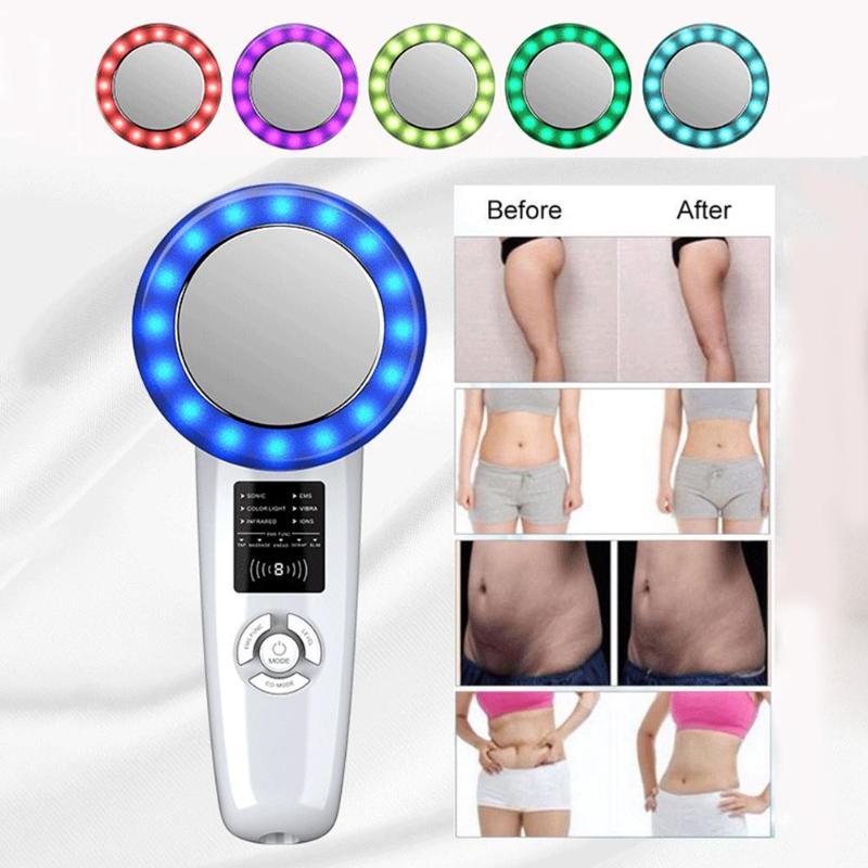 JMT-922186 6-in-1 Ultrasonic Beauty Tool with EMS and Color Light Therapy