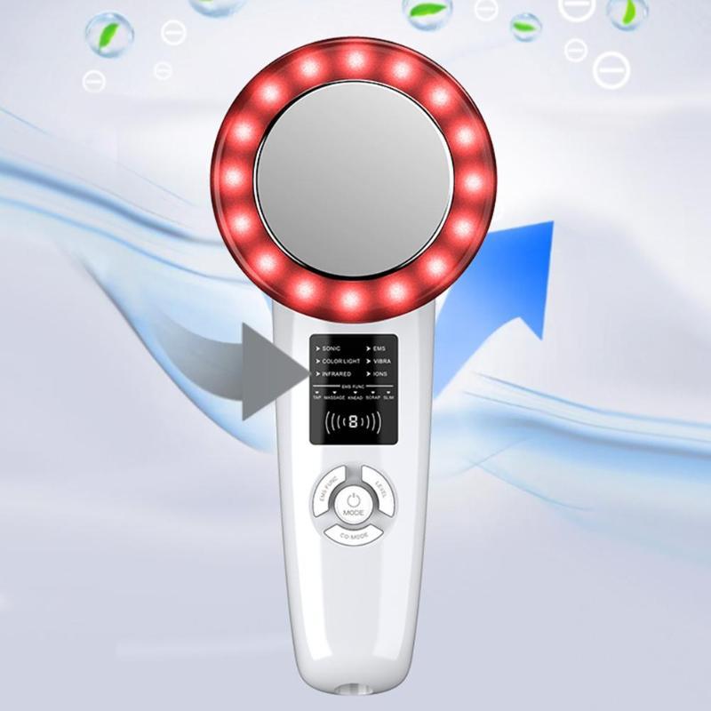 JMT-922186 6-in-1 Ultrasonic Beauty Tool with EMS and Color Light Therapy