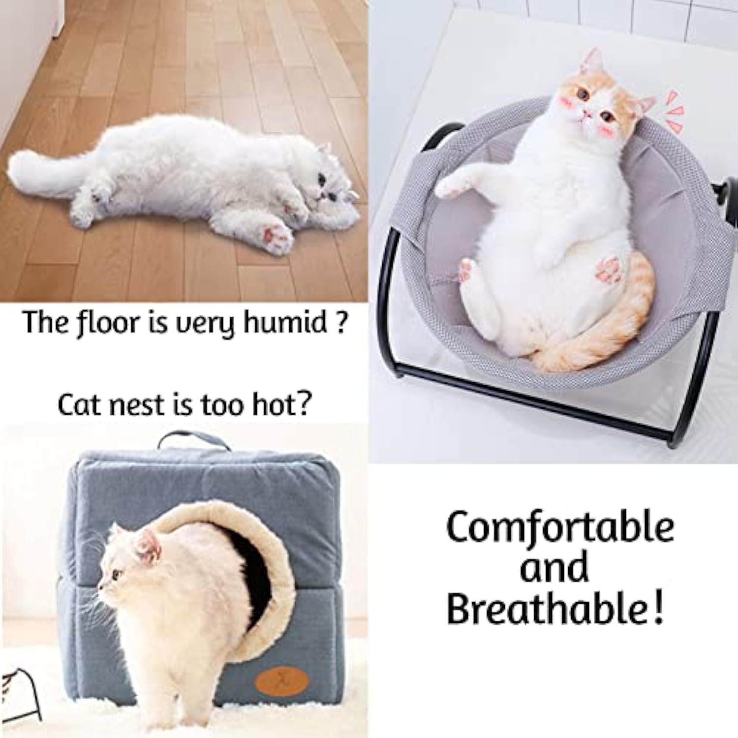 JMT-923210 Comfortable and Washable Cat Hammock Bed for Indoor Cats – Breathable Hanging Nest Design