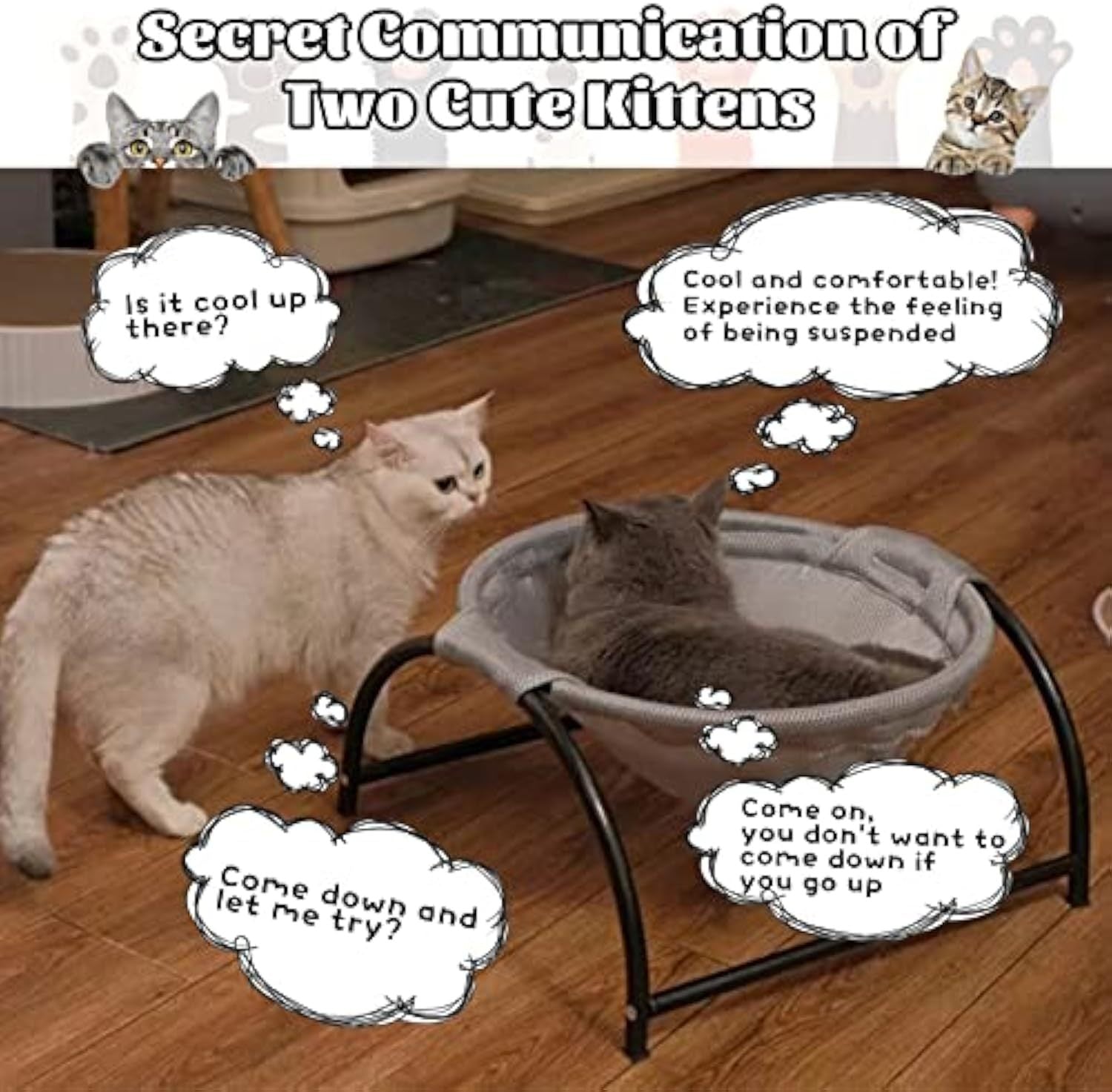JMT-923210 Comfortable and Washable Cat Hammock Bed for Indoor Cats – Breathable Hanging Nest Design