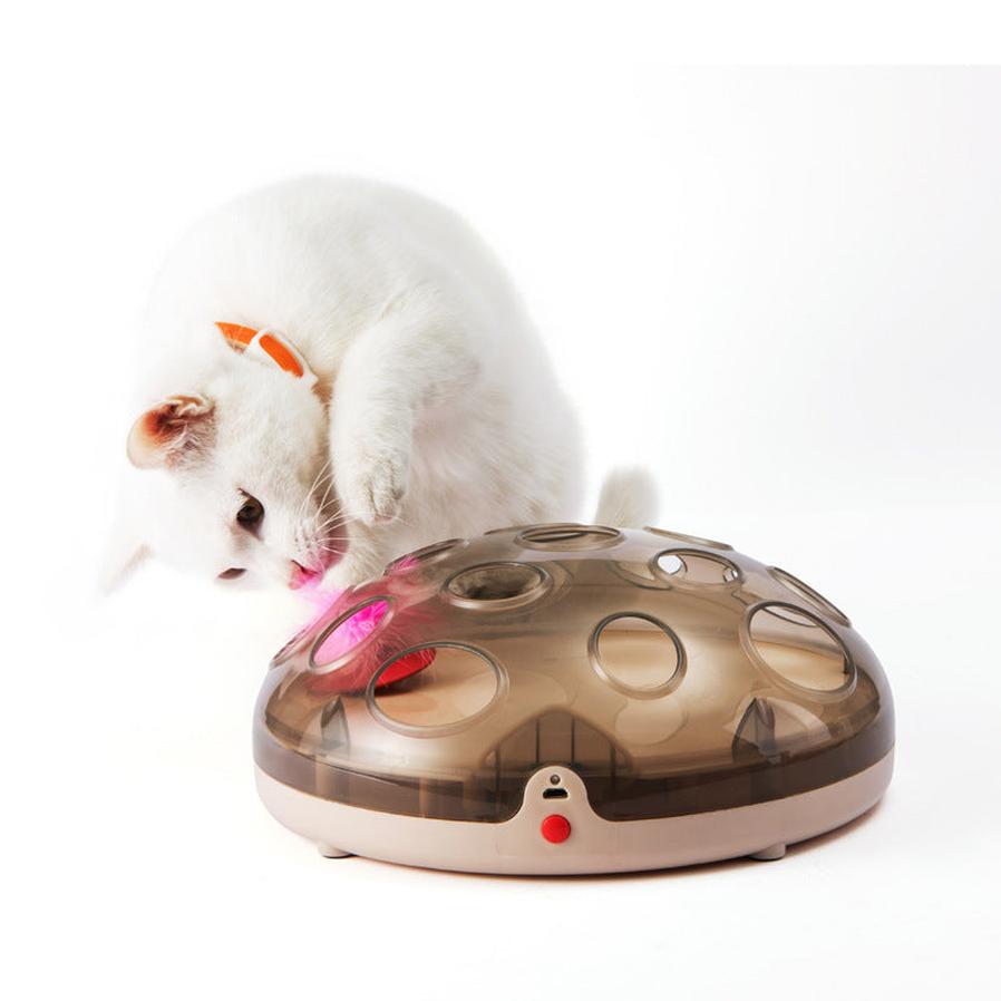 JMT-923338 Interactive Electric Cat Toy Carousel for Engaging Play and Mental Stimulation - ABS Material, Non-Slip Base, Easy Operation