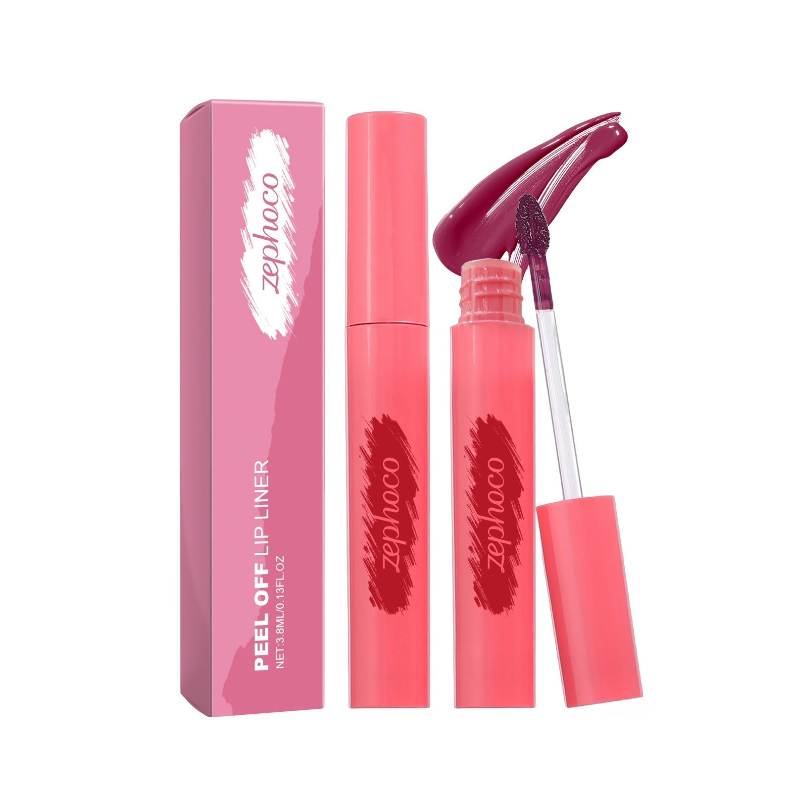 JMT-923466 Matte Tear Off Lip Gloss with Hyaluronic Acid and Vitamin E, 1.6cm x 1.6cm x 11.6cm