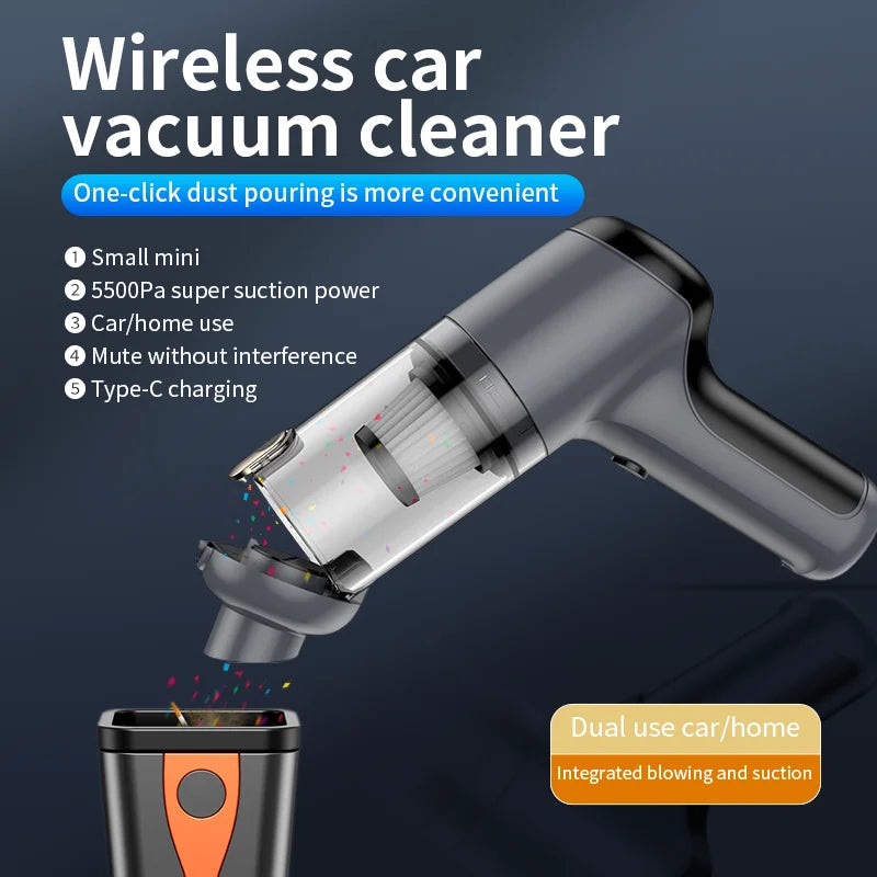 JMT-923658 Cordless Mini Handheld Vacuum Cleaner for Car and Home | Multifunctional Rechargeable Electric Cleaning Tool