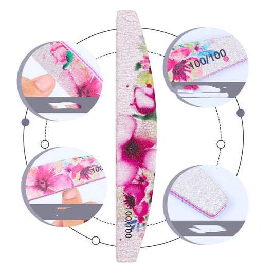 JMT-923658 Nail Rubbing Strip Set - 6 Flower Style Nail Buffing Tools for All Skin Types