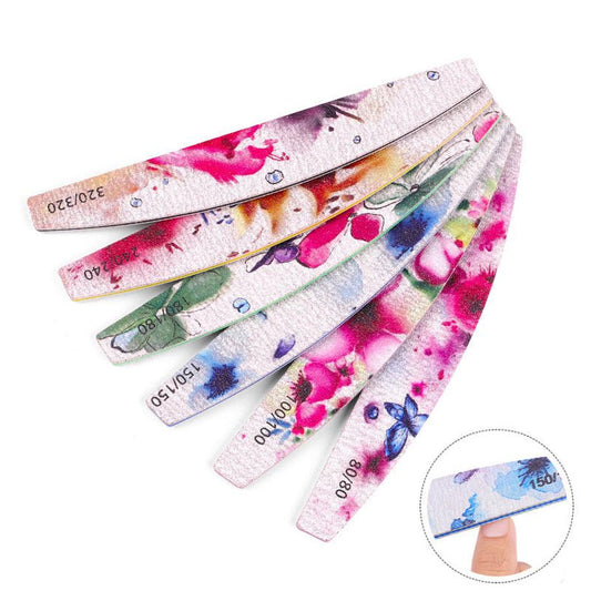 JMT-923658 Nail Rubbing Strip Set - 6 Flower Style Nail Buffing Tools for All Skin Types