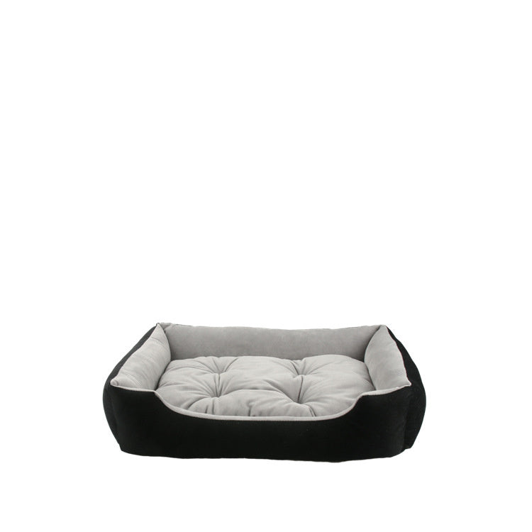 JMT-923658 Plush Square Dog and Cat Cushion Bed - Soft Velvet Pet Nest for Medium to Large Pets