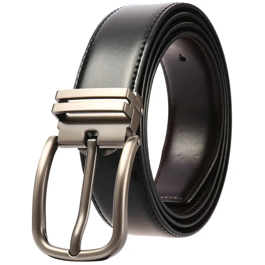 JMT-924106 Men's Double-Sided Pin Buckle Genuine Leather Belt - Model LY35-21623-1