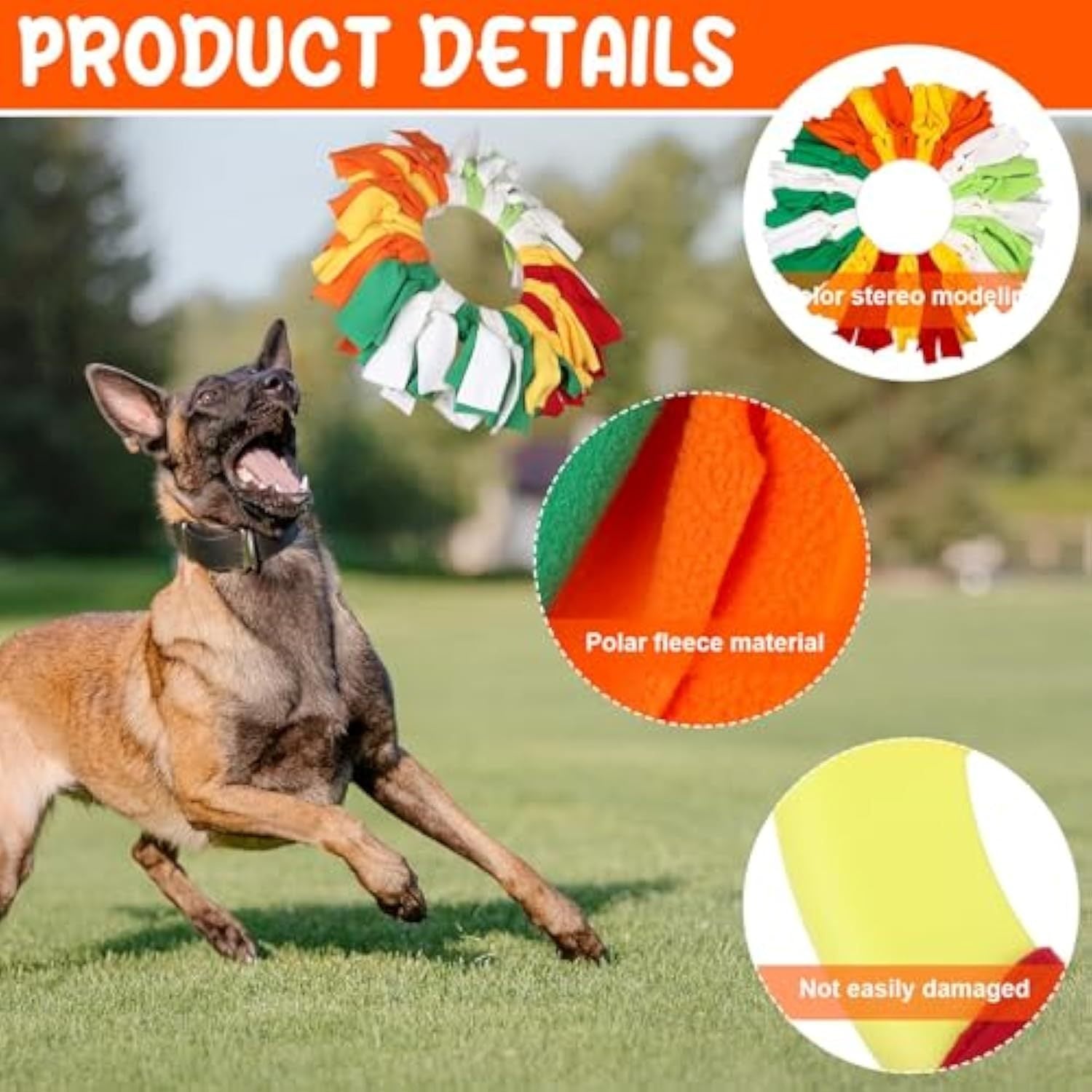 JMT-924170 Rainbow Polar Fleece Flying Disc Toy for Interactive Dog Play and Snuffle Enrichment