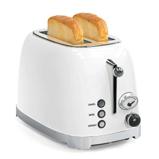 JMT-924298 Retro Stainless Steel Wide Slot Sandwich Toaster for 2 Slices