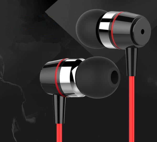 JMT-924490 Metal In-Ear Earphones with 3.5mm Plug and 1.2M Silica Gel Wire for Computers and Mobile Devices