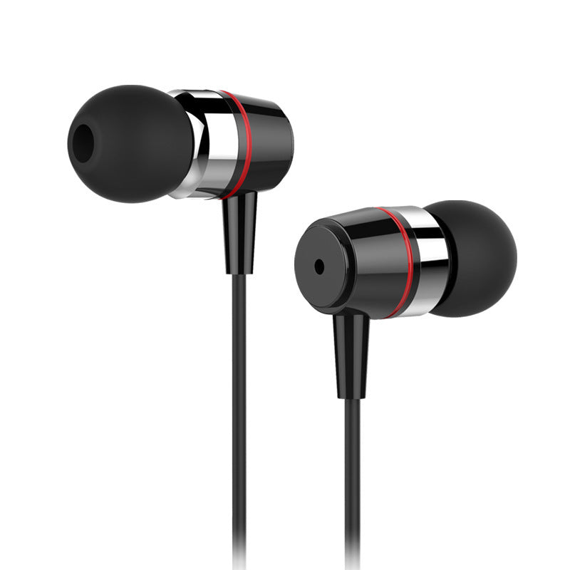 JMT-924490 Metal In-Ear Earphones with 3.5mm Plug and 1.2M Silica Gel Wire for Computers and Mobile Devices