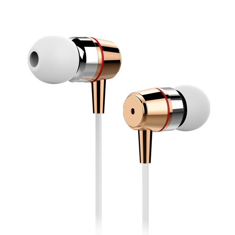 JMT-924490 Metal In-Ear Earphones with 3.5mm Plug and 1.2M Silica Gel Wire for Computers and Mobile Devices