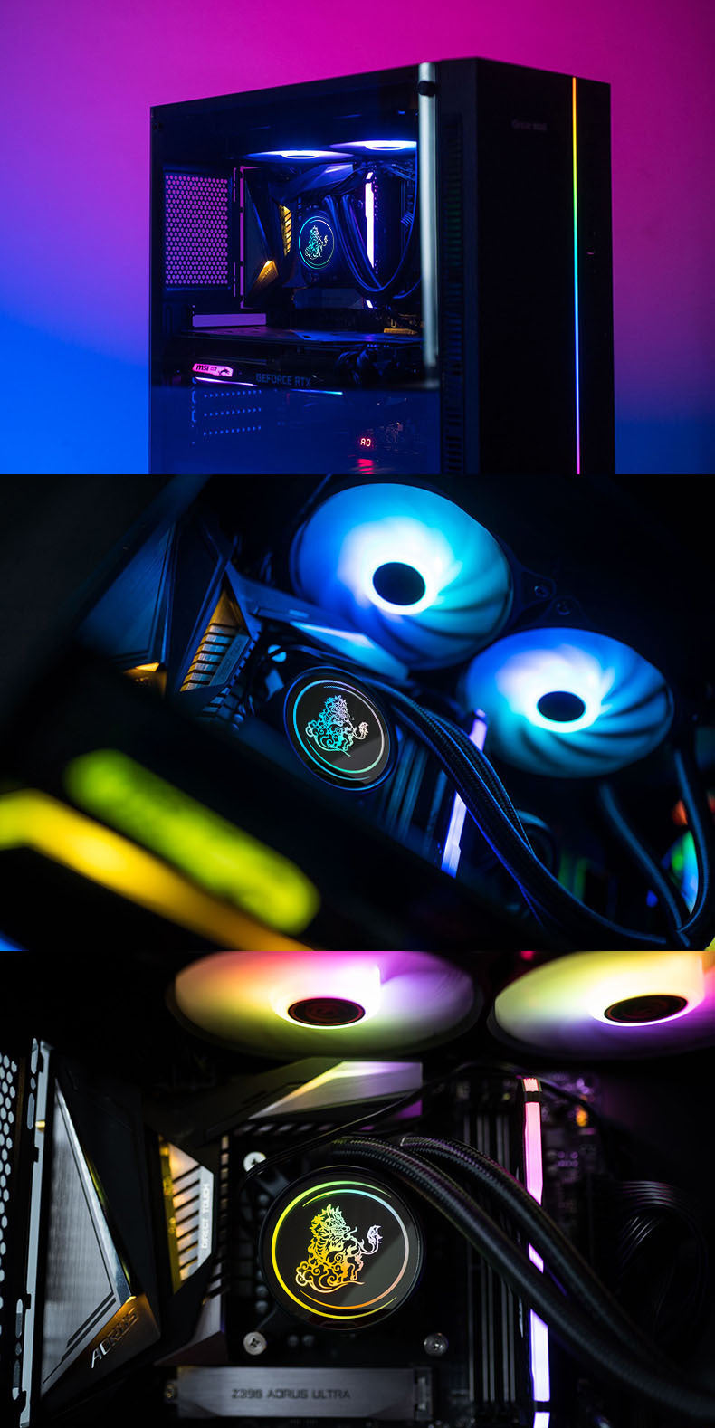 JMT-924682 Kirin 240 CPU Water Cooling Radiator with ARGB Fan and Ultra-Quiet Design