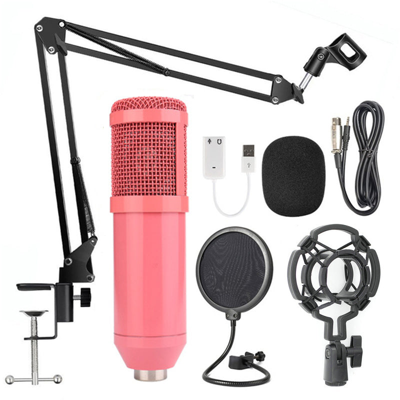 JMT-924682 Professional Condenser Microphone Stand Set with Integrated F-16 Core for Desktop and Laptop Use