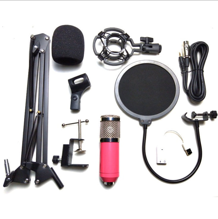 JMT-924682 Professional Condenser Microphone Stand Set with Integrated F-16 Core for Desktop and Laptop Use