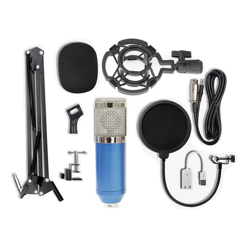 JMT-924682 Professional Condenser Microphone Stand Set with Integrated F-16 Core for Desktop and Laptop Use