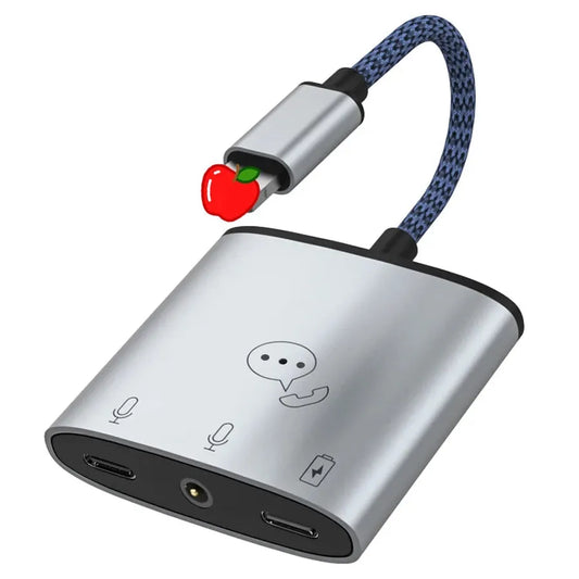 JMT-925002 3-in-1 Headphone Adapter with 3.5mm Audio Jack and 2.4A Charging Port for iPhone Earphones