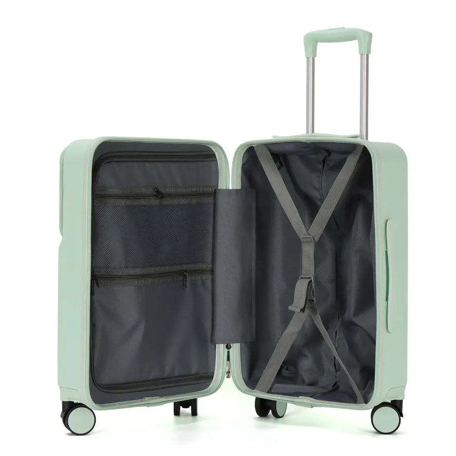 JMT-925066 Custom Logo 4-Wheel Trolley Suitcase with Laptop Compartment - Travel Carry-On Luggage
