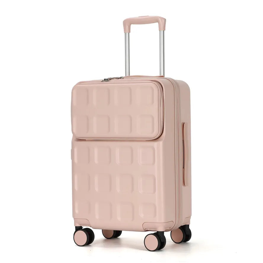 JMT-925066 Custom Logo 4-Wheel Trolley Suitcase with Laptop Compartment - Travel Carry-On Luggage